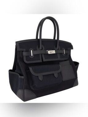 H BIRKIN 35 CARGO BLACK TOILE H SWIFT PHW utility travel oversized RESERVED